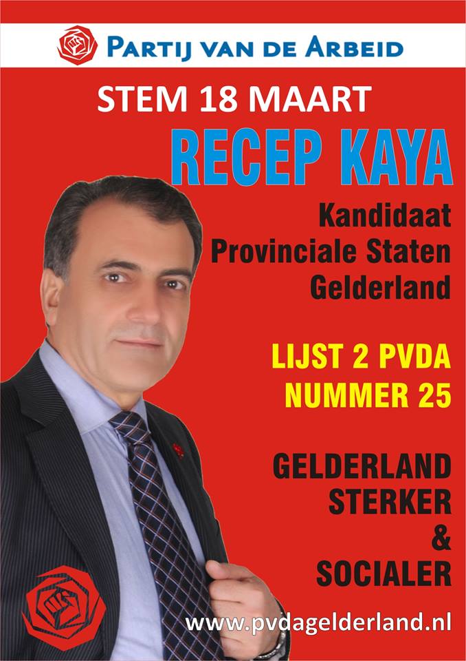 Recep KAYA Gelderland Eyalet meclisi için Aday