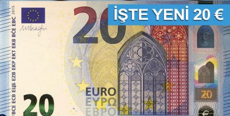 Yeni 20 Euroluk banknot, yarın tedavüle Girecek