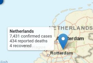 Hollanda’da Kovid-19’dan ölenlerin sayısı 434’e yükseldi