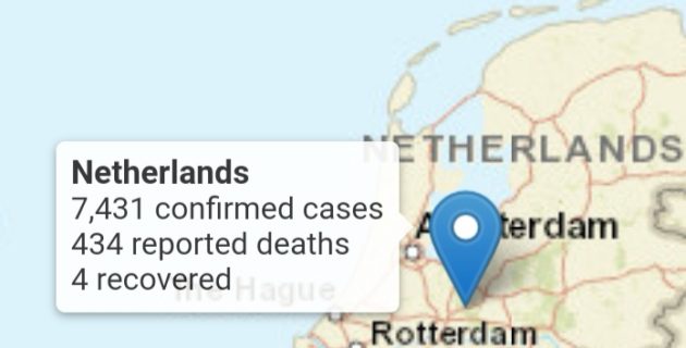 Hollanda’da Kovid-19’dan ölenlerin sayısı 434’e yükseldi
