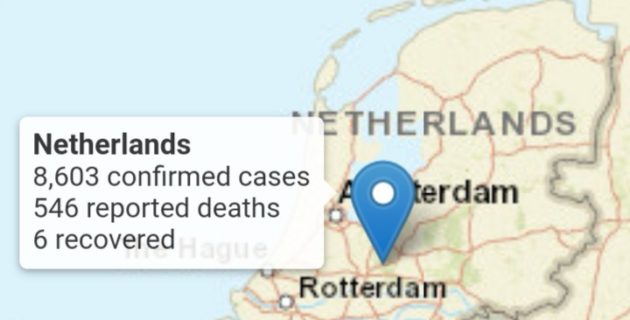 Hollanda’da koronavirüsten ölenlerin sayısı 546’ya yükseldi