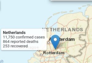 Hollanda’da koronavirüs nedeniyle ölenlerin sayısı 864’e yükseldi