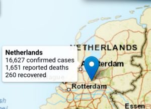 Hollanda’da Korona Virüsünden hayatını kaybedenlerin sayısı 1651’e yükseldi