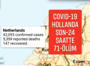 Hollanda’da koronavirüsten ölenlerin sayısı 71 artarak 5 bin 359’e yükseldi