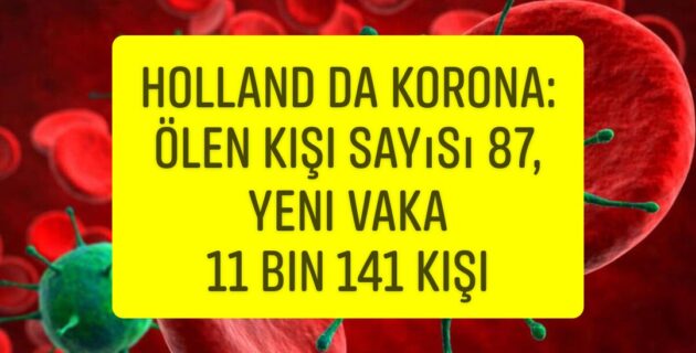 Holland da Korona: Ölen kişi sayısı 87, yeni vaka 11 bin 141 kişi