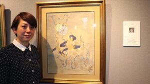 Japon müzehhip Fumiko, eserinde Hazreti Muhammed’in ismi ile gül motifini birlikte resmetti