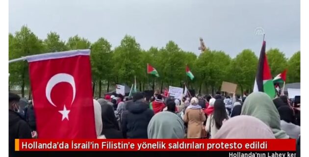 Hollanda’da İsrail’in Filistin’e yönelik saldırıları protesto edildi