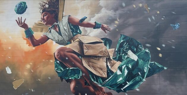 Hollanda’nın Tilburg şehrindeki bir geri dönüşüm fabrikasının duvarına çizilen resim 2022’nin “en iyi duvar sanatı” seçildi