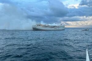 Hollanda açıklarında kargo gemisinde yangın: 1 ölü